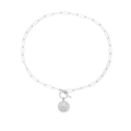 Collana a catena a graffetta argento con ciondolo a scarabeo e chiusura a T - N303183-Catena con Chiusura OT e Moneta Scarabeo Argento