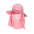 Pink sun hat detail showing breathable face mask and wide brim for UV protection - M (56-58cm) / Dusty Pink