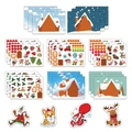 Weihnachts-Aufkleber-Set mit Weihnachtsmann und Rentier für festlichen Bastelspaß - Weihnachtsszene DIY Stil (8ZD214)