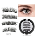 KS01-4 magnetic fake eyelashes kit with 4 pairs of thick black lashes and storage box - KS01-4 Slim Natural Style (KS01-4)