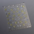 Autocollants 3D pour ongles avec roses bleues et jaunes et contours argentés M-580 - Style Rose Jaune Bleu (M-580)