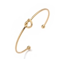 Polished 18K gold-plated stainless steel cuff bracelet with central knot design - Knot Design / Gold