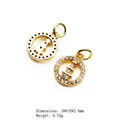 Golden Christmas tree pendants with zircon inlay and beaded edge, 10x12mm size - Style 13 Christmas Tree