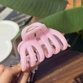 Elegant French style large pink pumpkin hair claw clip for women stylish hair accessory - Apricot Pink