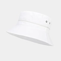 Dettaglio cappello alla pescatora bianco impermeabile con occhielli e cuciture rinforzate - Bianco