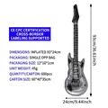 Silver Rock n Roll inflatable guitar prop for party stage decor, 93x24cm PVC balloon - Guitar 95CM / Silver