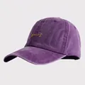 Casquette baseball en coton lavé violet foncé avec broderie Yours - Réglable / Violet (Yours)
