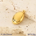 Polished 18K gold plated hollow oval pendant 18x10mm for DIY jewelry making - Gold Oval Pendant (KLJ10087-Z)