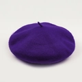 Classic purple wool beret in a solid minimalist French style for women - M (56-58cm) / Deep purple