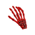 Harajuku rode skelethand haarclip met zwarte webpatronen voor Halloween haaraccessoires - Rood