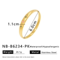 Brazalete de acero dorado con gemas rosas y azules engastadas con diseño estelar - Rosa (NB-B6234-PK)