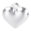 Colgante de corazón plateado en acero inoxidable pulido con acabado de efecto espejo - Color Acero
