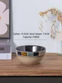 Japanese retro ceramic bowl with mosaic pattern, 15.5cm diameter and 700ml capacity - Blue Plaid