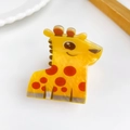 Cute giraffe pattern acrylic hair clip for girls with yellow and orange spots - Giraffe