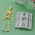 3-piece Halloween skeleton silicone mold set for DIY cake baking and soap making crafts - 3Pcs Skeleton Mold Set (593)