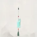 Green crystal lucky charm pendant with 'Success' carving and decorative long silk tassel - 1214-4 Green Tassel Hanging