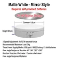 White 13.8cm motorized rotating display stand with mirror surface for smart photography - Mirrored / Matte White - Mirror