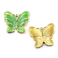 DIY jewelry charms featuring green enamel and gold butterfly stainless steel pendants - No.4 Butterfly / 20x24mm / Green