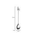 Stainless steel coffee spoon with cute ceramic cat handle decoration, 14.1cm length size view - Korean Style - Sitting Cat Spoon