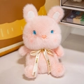 Peluche coniglio rosa con morbida pelliccia e nastro decorativo Woody Friends - Coniglio / Coniglio Rosa