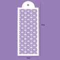 White 39x15cm geometric fan pattern cake stencil for edge printing and baking - Fan / White
