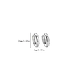 Polished silver wide hoop earrings dimensions showing 21mm height and 5mm width - EH746 Silver Large Hoops
