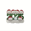 Detail of 2025 Christmas snowman resin ornament featuring six characters for tree hanging - 6 Snowmen Heads