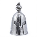 Ciondolo a campana guardiana casco spartano in acciaio inossidabile argento retrò - Stile Chiusura a Moschettone / Color Acciaio