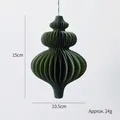 Olive green paper honeycomb ornament hanging decoration, 15cm height with top string - 15CM Small Green Style A