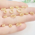Perles d'espacement flocon en plaqué or 14K avec zircons pour la création de bijoux - Or 14k Couleur Préservée