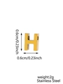 Close-up of 18k gold-plated stainless steel H-letter pendant with 0.6cm dimensions - Letter H Pendant