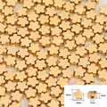 Detail view of 6mm gold-plated flower spacer beads with specific size measurements - Plum Blossom / 100 Pcs/Pack / Gold