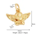 Golden cupid angel pendant with wings for DIY jewelry making, 15x8mm size detail - Praying Angel / Gold
