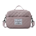 Purple quilted nylon travel bag with front zipper pocket and adjustable strap - Small / Lilac Purple