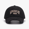 Casquette baseball 1994 noire délavée avec broderie Angeles et bordure effilochée - Réglable / Noir