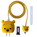 Yellow silicone Winnie character protective case set for 18W/20W charger and cable - Winnie the Pooh / Five-Piece Set
