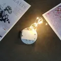 Warm white LED string lights with round white battery base, batteries not included - 6.4CM Warm White LED (15 Beads) / Warm White Light