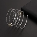 Elegant multi-layer spiral silver bracelet with black crystals and a polished finish - Multi-Layer / Silver Black