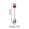 Christmas Santa Claus 150mm stainless steel spoon with dimension lines and 25g weight details - Silver Spoon - Santa Claus