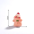 Miniature Christmas gingerbread man figurine in pink with red hat, size 2.6cm x 1.9cm - 8# Bowknot