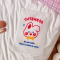 Translucent frosted garment organizer bag featuring cute cartoon rabbit and heart patterns - 2# Folded Ear Rui Rui Rabbit
