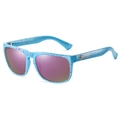 Lunettes de soleil sport classiques avec monture bleu ciel et verres réfléchissants violets - H5/Monture Bleu Clair Éclaboussures/Verres Rouge Pourpre