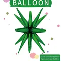 22 inch green starburst foil balloon for birthday party decorations with metallic shine - Green