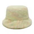 Sombrero de pescador de punto suave con degradado de colores pastel para mujer - M (56-58cm) / Amarillo