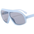 Fashion oversized square sunglasses with light blue frame and dark gray lenses for daily wear - Blue Frame Light Grey Lens
