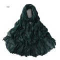 Detail shot of a dark green breathable cotton scarf featuring a unique twisted crinkle texture - 18# Dark Green