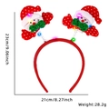 Serre-tête de Noël à LED avec cadre en velours rouge et motifs bonhommes de neige - Père Noël & Nœud