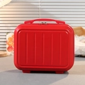 Mini beauty case rigido rosso da 14 pollici con scanalature e maniglia per il viaggio - 14" / Rosso
