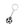 Portachiavi classico a forma di pallone da calcio bianco e nero con anello in metallo - Calcio