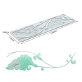 Macro detail of leaf lace silicone mat showing 440x115mm size and embossed texture - Lace Trim